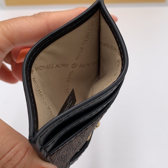 MICHAEL KORS Reed Large Card Holder Case Wallet Brown /Black MK NWT - Picture 5 of 9